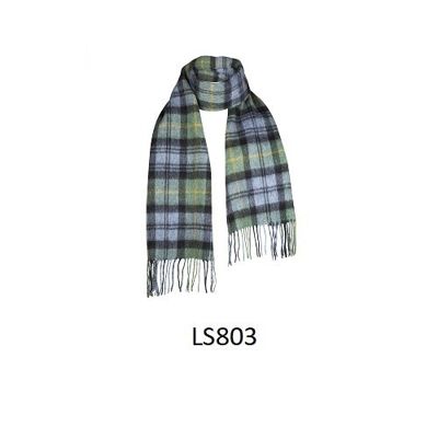 100% Lambswool Tartan Scarf, 803