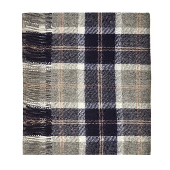 Écharpe tartan 100 % laine d'agneau, argent Bannockbane