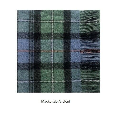 100% Lambswool Tartan Scarf, Mackenzie Ancient