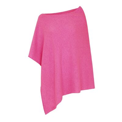 Poncho 100% Puro Cashmere, Cerise