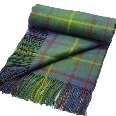 Manta de cuadros escoceses clásica 100 % pura lana de cordero, Donegal