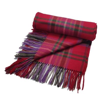 Klassische Tartan-Decke aus 100 % reiner Lammwolle, Kelly