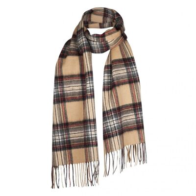 Cashmere and Lambswool Mixed Plain Scarf, Camel