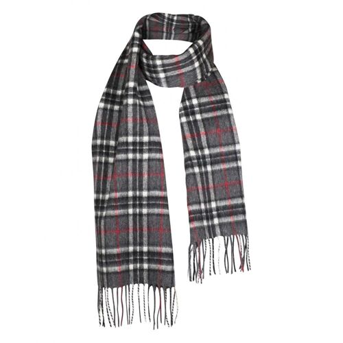Cashmere and Lambswool Mixed Tartan Scarf, Black Watch