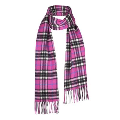 Cashmere and Lambswool Mixed Tartan Scarf, Camel Stewart