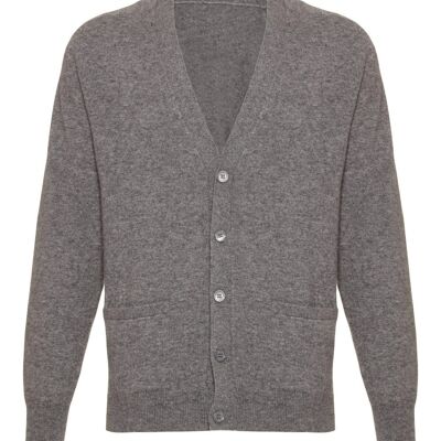 Men's 100% Cashmere Classic Cardigan, Grey