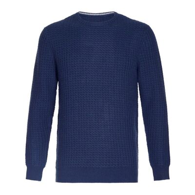 Men's 100% Cashmere Honeycomb Jumper or Sweater, Blue