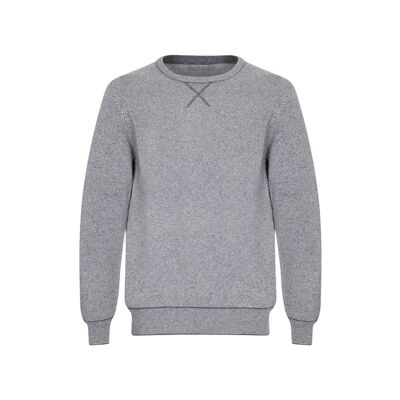 Herrenpullover oder Pullover aus 100 % Kaschmir-Jacquard, grau