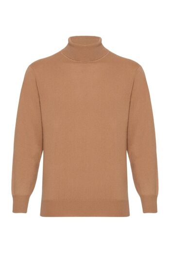 Pull ou Pull Homme 100% Cachemire Col Polo, Camel