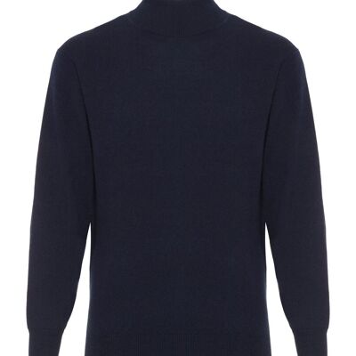 Men's 100% Cashmere Polo Neck Jumper or Sweater, Navy