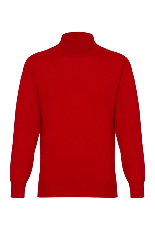 Men's 100% Cashmere Polo Neck Jumper or Sweater, Red