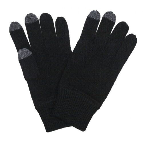 Men's 100% Cashmere Touchscreen Gloves , Black