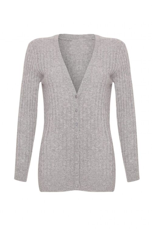 Women's 100% Cashmere Cable Cardigan, Grey