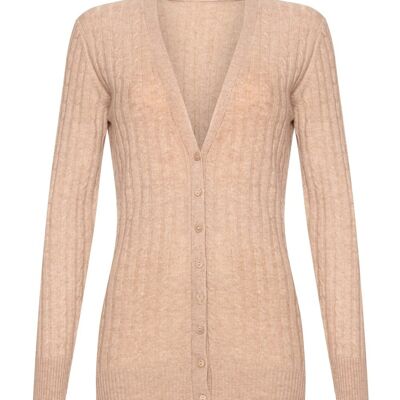 Cardigan da donna a trecce in 100% cashmere, rosso