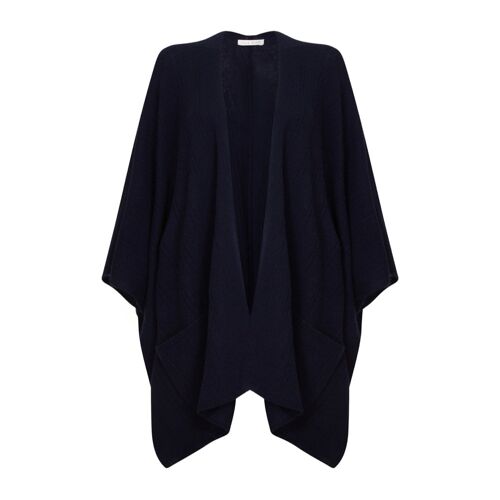 Women's 100% Cashmere Cape, Navy