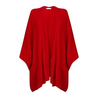 Women's 100% Cashmere Cape, Red