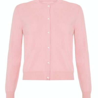 Women's 100% Cashmere Classic Cardigan, Baby Pink
