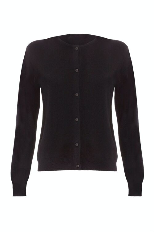 Women's 100% Cashmere Classic Cardigan, Black