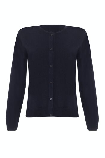 Cardigan Femme 100% Cachemire Classique, Marine