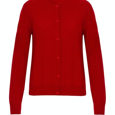 Cardigan Femme 100% Cachemire Classique, Rouge