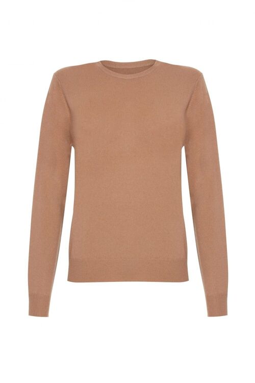 Women's 100% Cashmere Crew Neck Jumper or Sweater, Camel
