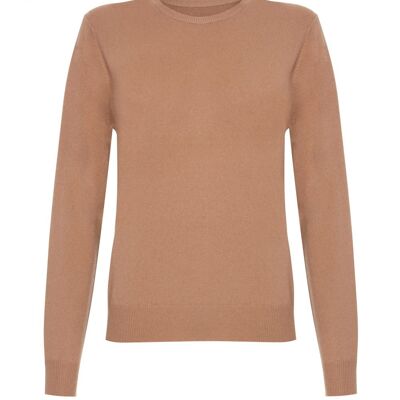 Pull ou Pull Femme 100% Cachemire Col Rond, Camel