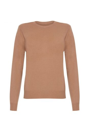 Pull ou Pull Femme 100% Cachemire Col Rond, Camel