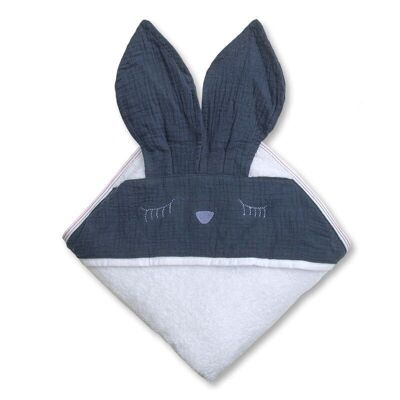 Hooded bath towel LEEPY BUNNY  Navy