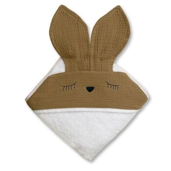 Drap de bain à capuche SLEEPY BUNNY Chêne Foncé 1