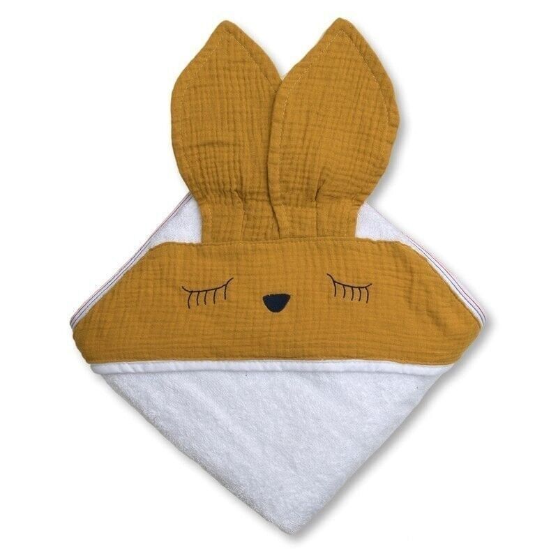 Drap de bain à capuche SLEEPY BUNNY Moutarde