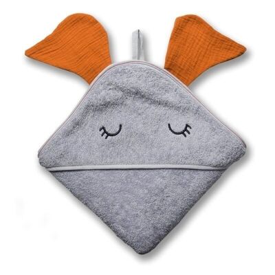 Hooded bath towel ELEPHANT Pumpkin