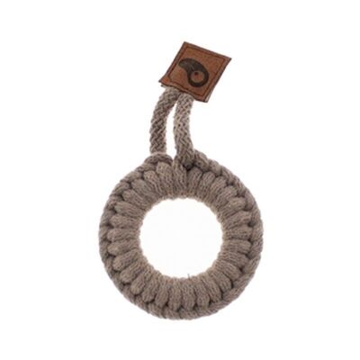 Ring Teether wood and cotton Dark Oak