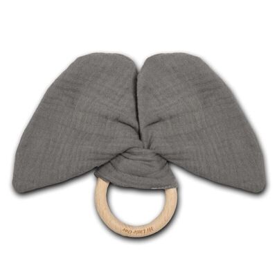 Un anneau de dentition avec un hochet bruissant en coton biologique BIO Elephant Iron