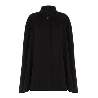 Women's Lambswool and Cashmere Mixed Cape, Black