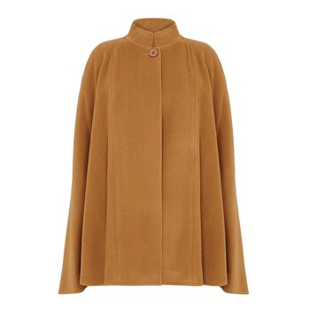 Cape Femme Laine d'Agneau et Cachemire Mixte, Camel