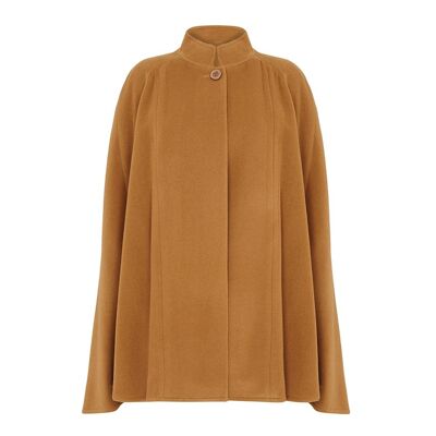 Women's Lambswool and Cashmere Mixed Cape, Camel