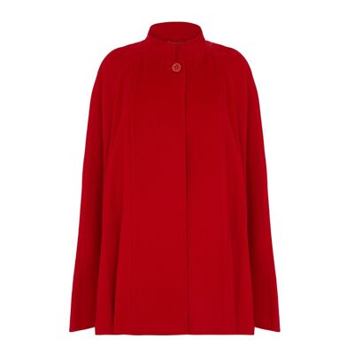 Women's Lambswool and Cashmere Mixed Cape, Red