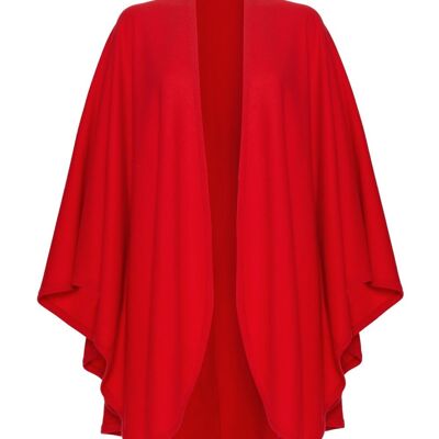 Mantella da donna in tessuto di cashmere al 100%, rosso