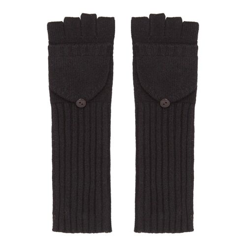 Women's 100% Cashmere Long Gloves , Black