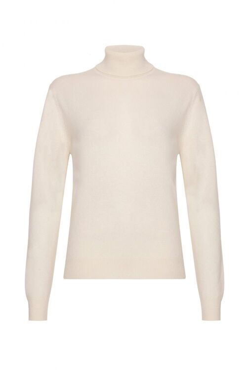 Women's 100% Cashmere Polo Neck Jumper or Sweater, White