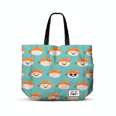 O My Pop! Nigiri-Shopping Bag Shopping FAN Horizontal, Turquoise