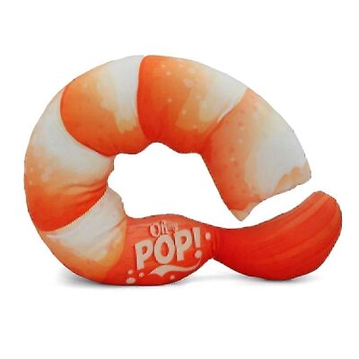 O My Pop! Prawn-Neck Pillow and Sleep Mask, Orange