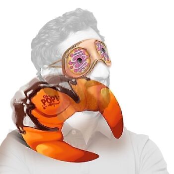 Ô mon Pop ! Oreiller Croissant-Nuque et Masque de Sommeil, Orange