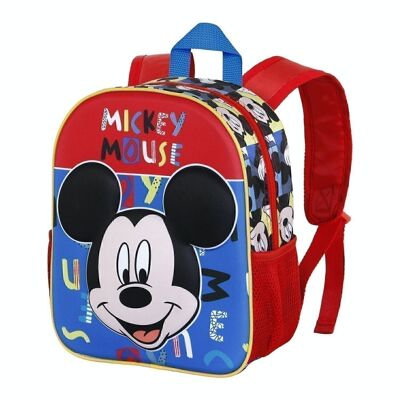 Disney Mickey Mouse Joyful-Mochila 3D Pequeña, Azul