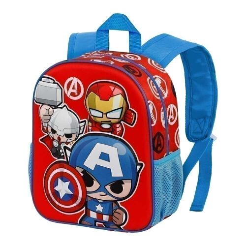 Marvel Los Vengadores Impact-Mochila 3D Pequeña, Rojo