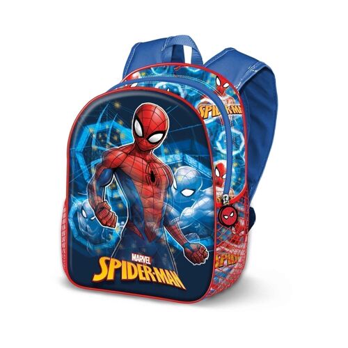Marvel Spiderman Powerful-Mochila 3D Pequeña, Azul