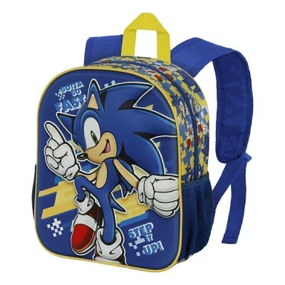 Sega-Sonic Step-Rucksack 3D klein, blau