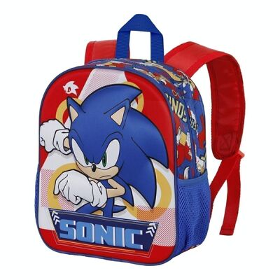 Sega-Sonic Game-Backpack 3D Petit, Bleu