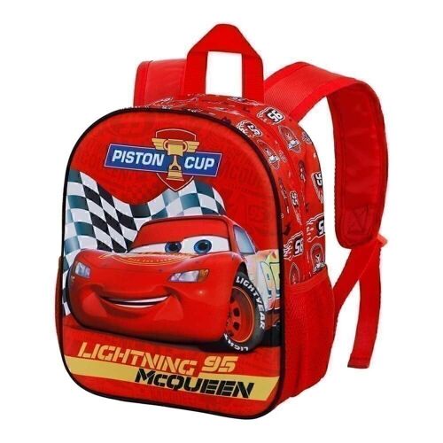 Disney Cars 3 Piston-Mochila 3D Pequeña, Rojo