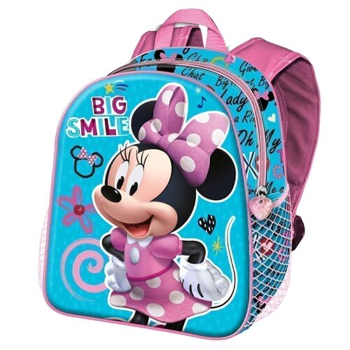 Disney Minnie Mouse Big Smile-Mochila 3D Pequeña, Azul